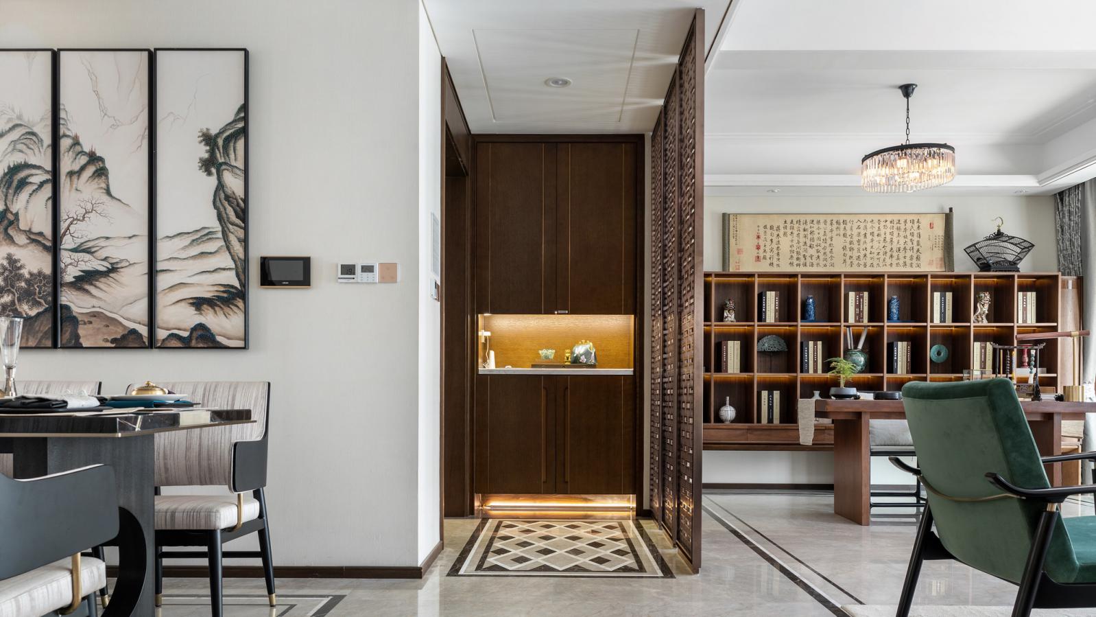 新中式风格室内设计家装案例-玄关 新中式风格室内设计家装案例-玄关