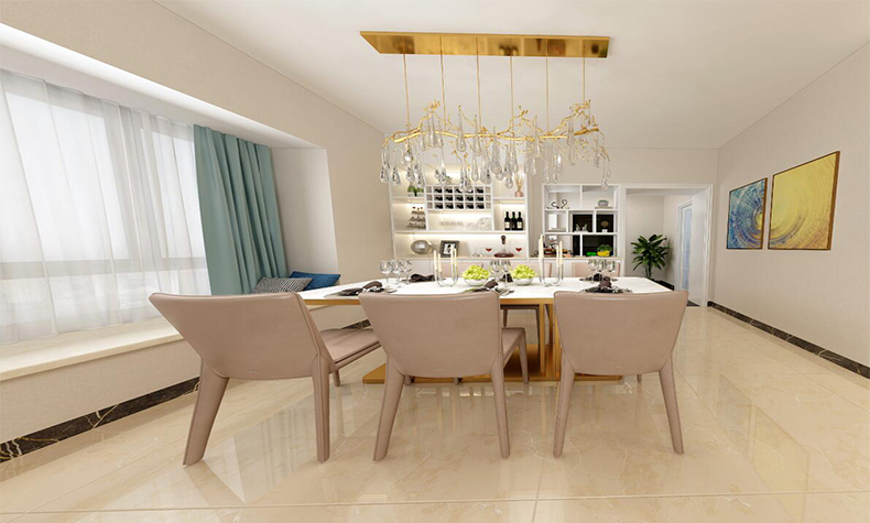 现代简约风格室内装修效果图-碧桂园凤南花园三居130平米-室内餐厅装修设计 现代简约风格室内装修效果图-碧桂园凤南花园三居130平米-室内餐厅装修设计